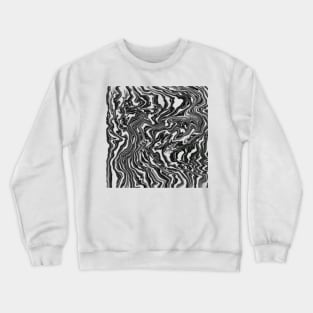 Waved vortex plastic pattern black Crewneck Sweatshirt